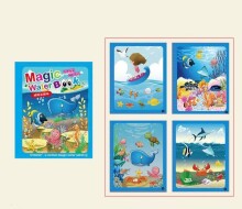 Ikonka Art.KX7205 Ūdens grāmata ar marķieri jūras dzīvnieki zili