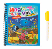 Ikonka Art.KX7205 Ūdens grāmata ar marķieri jūras dzīvnieki zili