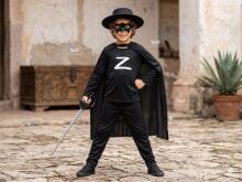Bebe Basic Black hero Costume kids 3-5 years Art.147794 Zorro super vārooņa bērnu kostīms izmērs S [95-115] cm