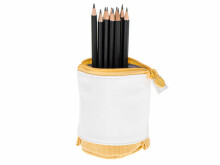 Ikonka Art.KX5674_1 Mokyklinis pieštukinis dėklas tuba 2in1 geltonas