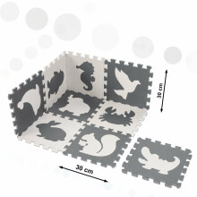 Ikonka Art.KX5207 Foam puzzle mat for children 9 el. black-ecru 85cm x 85cm x 1cm