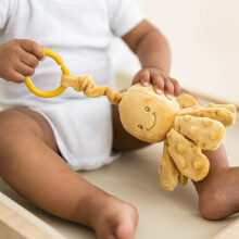 NATTOU Pehme vibreeriv mänguasi kollakaspruun Kaheksajalg, 15 cm