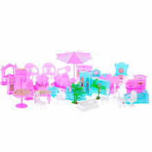 Ikonka Art.KX5140 Nukumaja villa roosa DIY 4 tasandi mööbel
