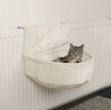 Mājdzīvnieku gultnis ar radiatora āķiem, krēmbalts