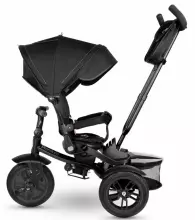 Bebe Basic Premium Air 6 in1  Art.150416 Black Детский трехколесный велосипед с ручкой и крышой