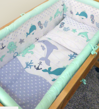 Ankras  Art.K-3 Bērnu gultas veļas komplekts no 3-m daļām (120x90/40x60/360)