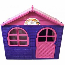 3toysm Art.301 Children's playhouse with curtain rods and curtains pink-purple Māja bērniem