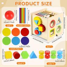 Kidsworld Montessori Wooden Art.152078 Montessori koka rotaļlieta , krāsu šķirošanas spēle, sensorā rotaļlieta, mazuļa formu šķirotājs,