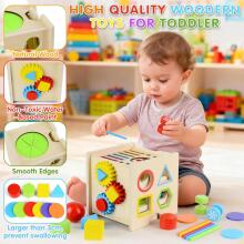 Kidsworld Montessori Wooden Art.152078 Montessori koka rotaļlieta , krāsu šķirošanas spēle, sensorā rotaļlieta, mazuļa formu šķirotājs,