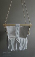 HandicraftBee Art.153320 High-quality adjustable knitted swing for babies in gray (made in Latvia)
