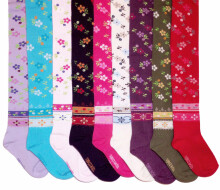 Weri Spezials Children's Tights Etno Lilac ART.WERI-0125 High quality children's cotton tights for gilrs