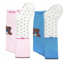 Weri Spezials Children's Tights Racoon Light Pink ART.WERI-2905 High quality children's cotton tights for girls