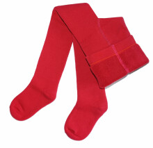Weri Spezials Children's Tights Monochrome Red ART.WERI-3138 High quality children's warm plush cotton tights for girls