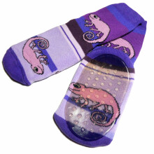 Weri Spezials Children's Non-Slip Socks Chameleon Violet ART.WERI-2654 High quality children's socks made of cotton with non-slip coating