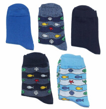 Weri Spezials Детские носки Marine World Blue ART.WERI-3972 Комплект из пяти пар высококачественных детских носков из хлопка