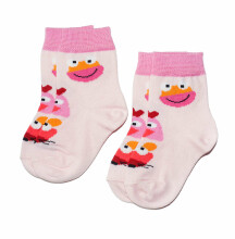 Weri Spezials Children's Socks Frog and Friends Light Pink ART.WERI-1018 Pack of two high quality children's mercerized cotton socks