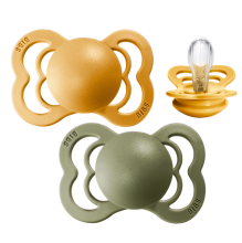 Bibs Supreme Art.157126 Honet Bee/Olive Silicone Soothers 6-36 m., 100% natural