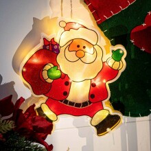 Ikonka Art.KX5244_3 LED rippvalgustid jõulukaunistus jõuluvana koos kingitustega