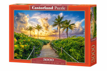 Ikonka Art.KX4776 CASTORLAND Dėlionė 3000 dalių Spalvingas saulėlydis Majamyje, JAV - Saulėlydis Majamyje 92x68cm