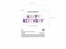 Ikonka Art.KX4574_3 Folijas balonu dzimšanas dienas dekorēšana Laimīgu dzimšanas dienu varavīksnes 340cm x 35cm