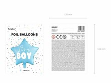 Ikonka Art.KX4570 "See on poiss" foolium õhupall beebipidu sinine 48cm