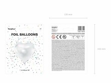 Ikonka Art.KX4568 Folijas balons Sirds balta 45cm