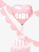 Ikonka Art.KX4570_1 "It's a girl" foil balloon for baby shower heart pink 48cm