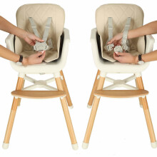 Ikonka Art.KX4515 Feeding chair with footrest wooden legs colour beige