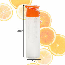 Ikonka Art.KX4391_2 Water bottle with fruit insert 800ml orange