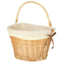 Ikonka Art.KX4337_1 Wicker basket for bicycle front basket braided insert white