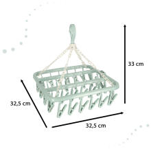 Ikonka Art.KX4314 Veļas žāvēšanas statīvs zeķēm, apakšveļai 32 piespraudes zilā krāsā
