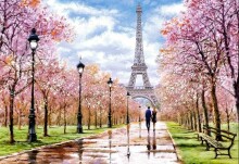 Ikonka Art.KX4739 CASTORLAND Puzzle 1000 elementi Romantiline jalutuskäik Pariisis 68x47cm
