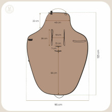 Makaszka Car Seat Blanket Latte Art.KOC5COTTONLATTE Augstākās kvalitātes viegla divpusēja sedziņa-konverts ar kapuci (100x110 cm)