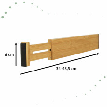 Ikonka Art.KX4600 Sahtlite korraldaja reguleeritav bambusest eraldaja 43x6x1.5cm 1 tk.