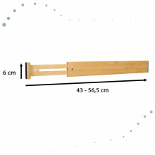 Ikonka Art.KX4600_1 Sahtlite korraldaja reguleeritav bambusest eraldaja 56x6x1.5cm 1 tk.