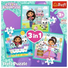 TREFL GABBY´S DOLLHOUSE Puzzle Set 3in1