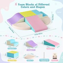 Lischwert Children's Foam Building Blocks Art.159972 Macarons   Игровой многофункциональный/модульный центр