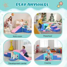 Lischwert Children's Foam Building Blocks Art.159984 Pink/Blue Spēles daudzfunkcionāls /modulārais centrs