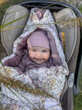 Makaszka Car Seat Blanket Art.160026 Dream Garden Высококачественное детское двухстороннее легкое одеяло-конверт с капюшоном (100x110 см)