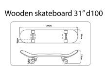 BIG WOODEN SKATEBOARD D100 MINNIE CLASSIC