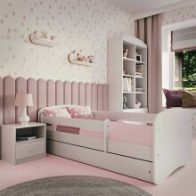 Babydreams white bed without a pattern with a drawer, mattress 160/80