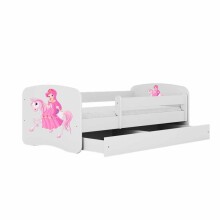 Bed babydreams white princess on horse with drawer without mattress 140/70