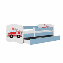 Bed babydreams blue fire brigade with drawer with non-flammable mattress 140/70