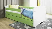 Bed babydreams green without pattern without drawer without mattress 160/80