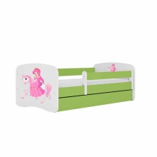 Bed babydreams green princess on horse with drawer without mattress 140/70