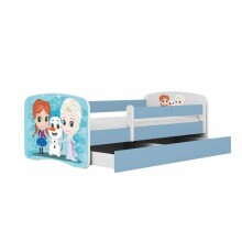 Bed babydreams blue frozen land with drawer with non-flammable mattress 180/80