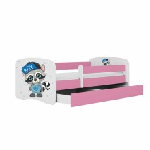 Bed babydreams pink raccoon with drawer with non-flammable mattress 160/80