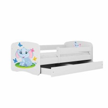 Bed babydreams white baby elephant with drawer with non-flammable mattress 180/80