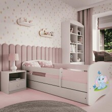 Bed babydreams white baby elephant with drawer with non-flammable mattress 180/80