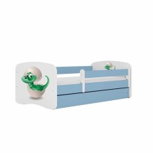 Bed babydreams blue baby dino with drawer with non-flammable mattress 140/70
